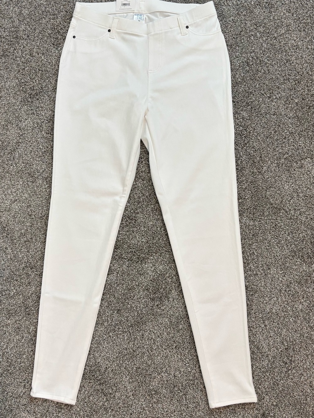 Time and Tru White Mid-Rise Stretch Jeggings Leggings Size M 8-10 NWT